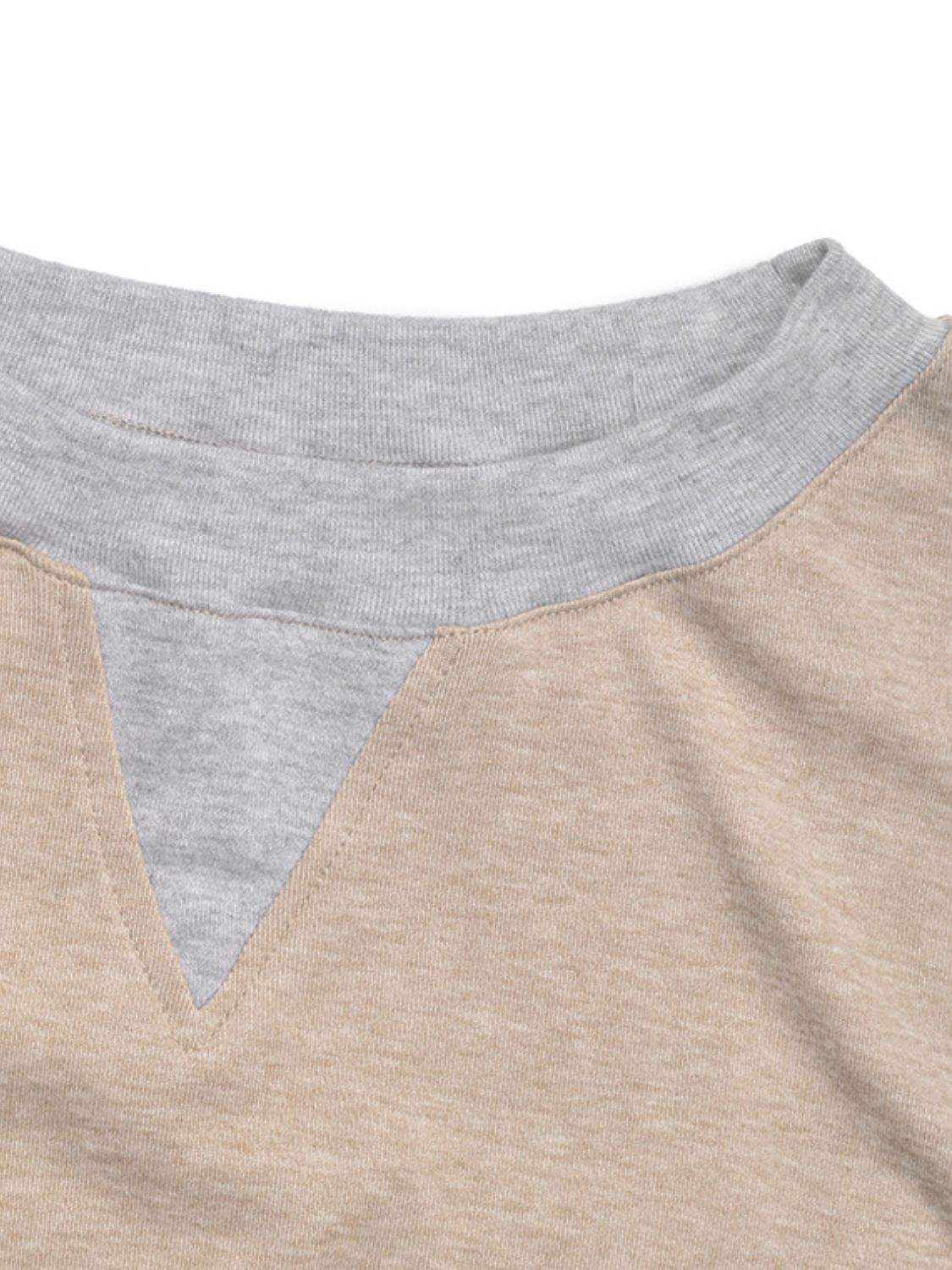 Perfee Contrast Round Neck Long Sleeve T-Shirt - Trendsi - Flyclothing LLC