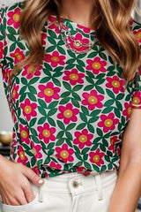Printed Round Neck Short Sleeve T-Shirt - Trendsi - Flyclothing LLC