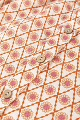 Printed Button Down Long Sleeve Shirt - Trendsi - Flyclothing LLC