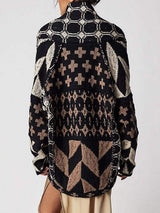 Collared Neck Long Sleeve Cardigan - Trendsi - Flyclothing LLC