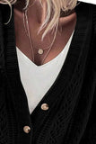 Openwork Button Up Long Sleeve Cardigan - Trendsi - Flyclothing LLC