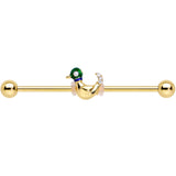 14G Gold Tone Mighty Mallard Industrial Barbell 38mm - BodyCandy - Flyclothing LLC