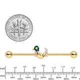 14G Gold Tone Mighty Mallard Industrial Barbell 38mm - BodyCandy - Flyclothing LLC