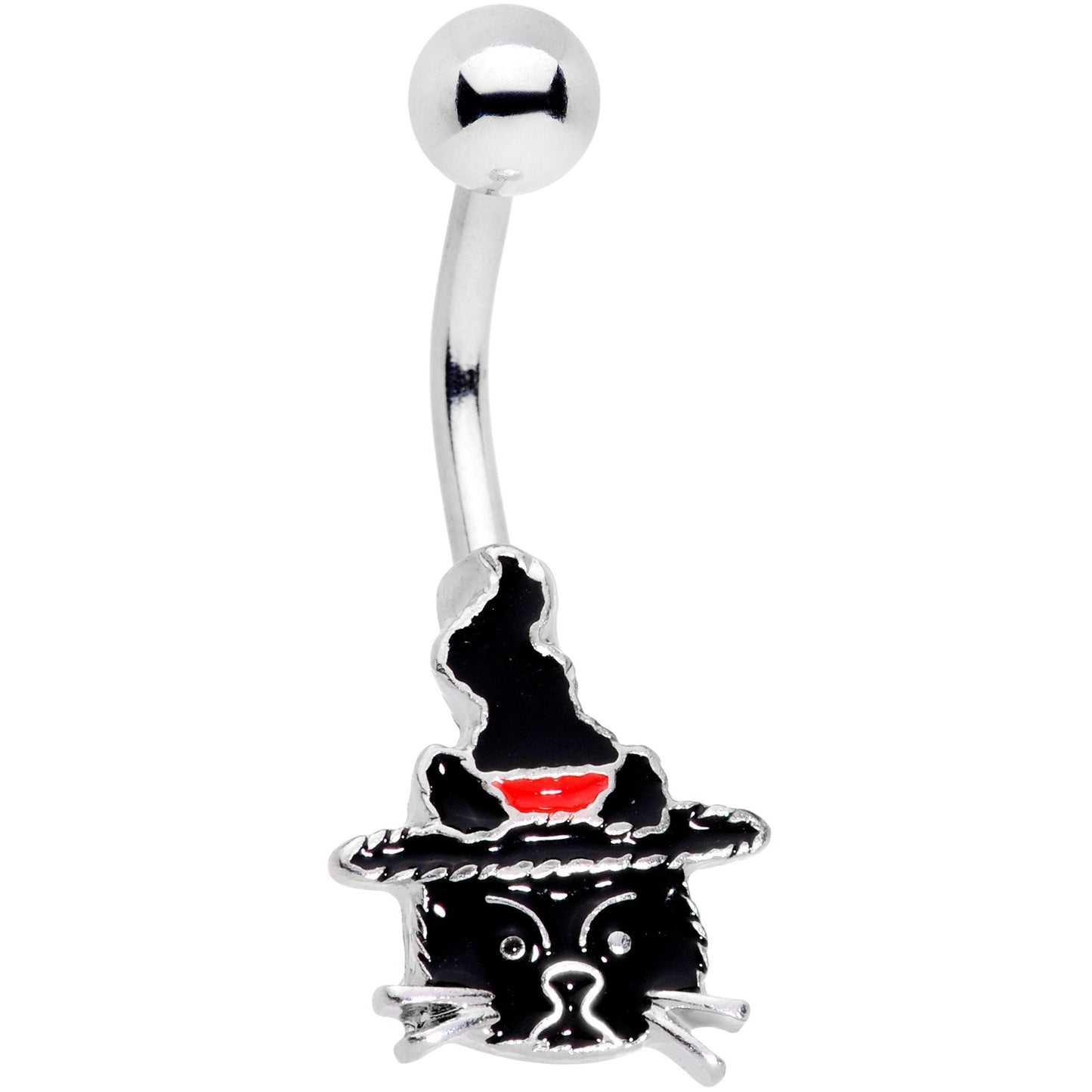 Halloween Witch Way Sassy Black Cat Belly Ring - BodyCandy - Flyclothing LLC