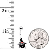 Halloween Witch Way Sassy Black Cat Belly Ring - BodyCandy - Flyclothing LLC