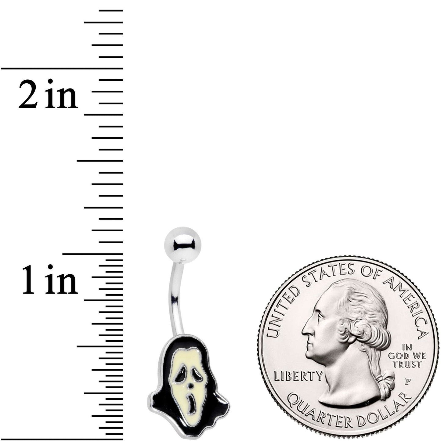 Scary Scream for Me Ghost Belly Ring - BodyCandy - Flyclothing LLC