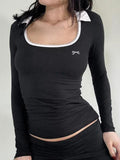 Devine Bow Long Sleeve Slim Knit Top - Trendsi