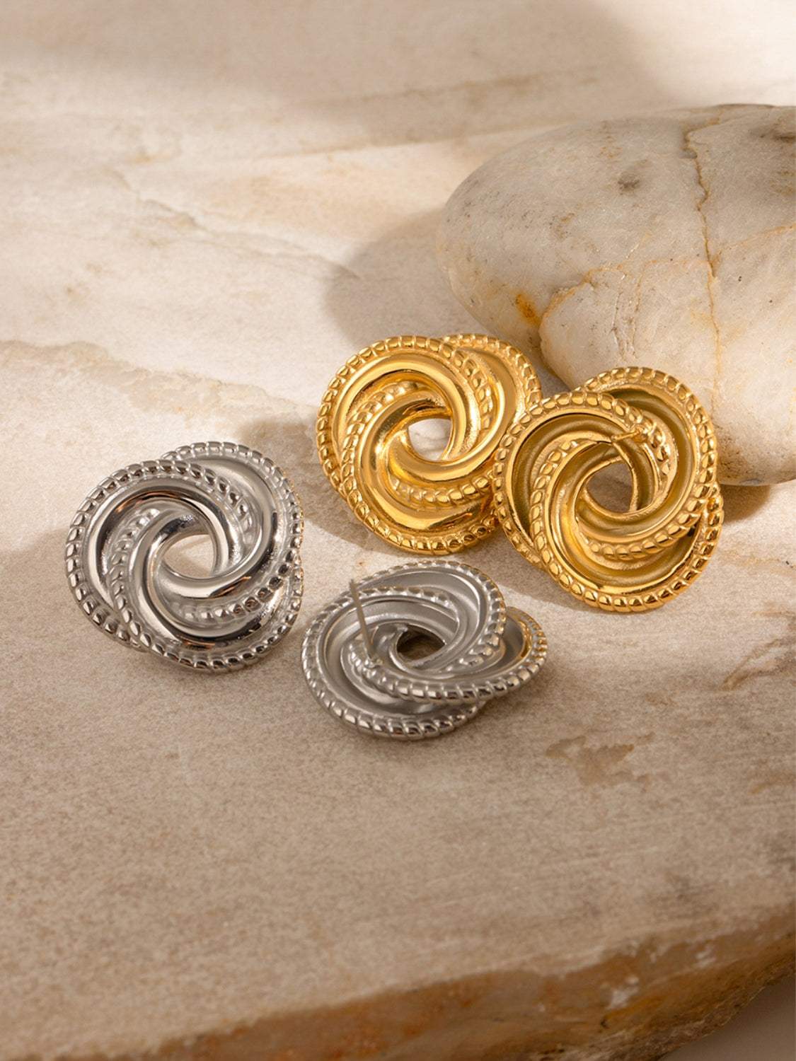 Stainless Steel Volution Stud Earrings - Trendsi - Flyclothing LLC