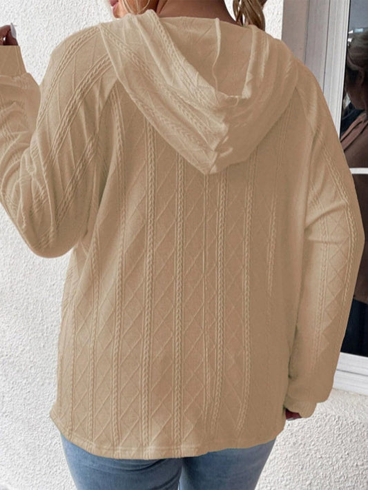 Full Size Drawstring Long Sleeve Hoodie - Trendsi