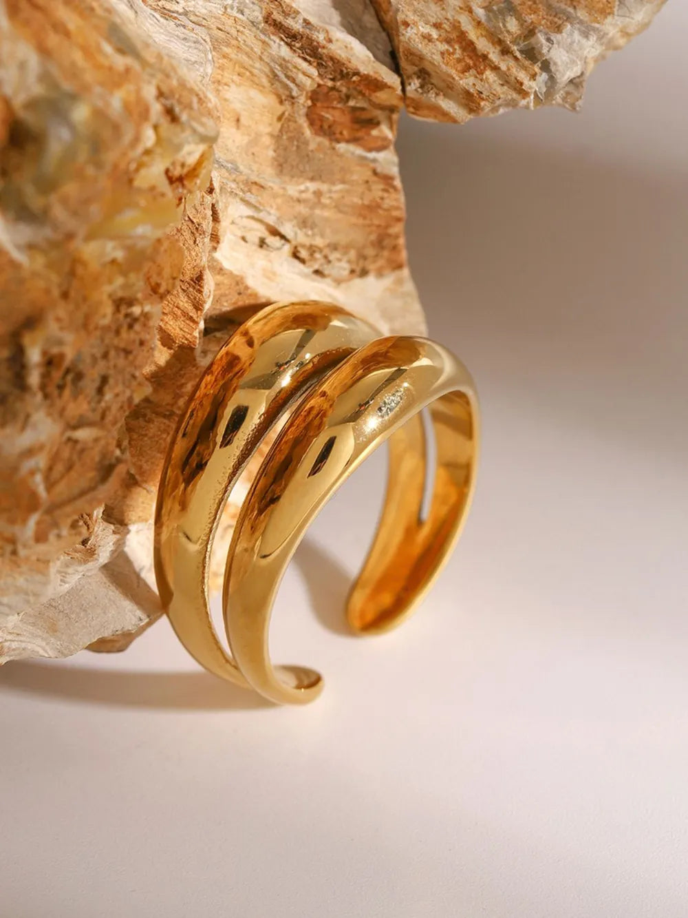 Stainless Steel Double-Layered Ring - Trendsi - Flyclothing LLC