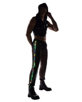 Roma Costume 6510 Vinyl with Iridescent Print Cropped Zip-Up Hooded Sleeveless Jacket - Roma Costume - Flyclothing LLC