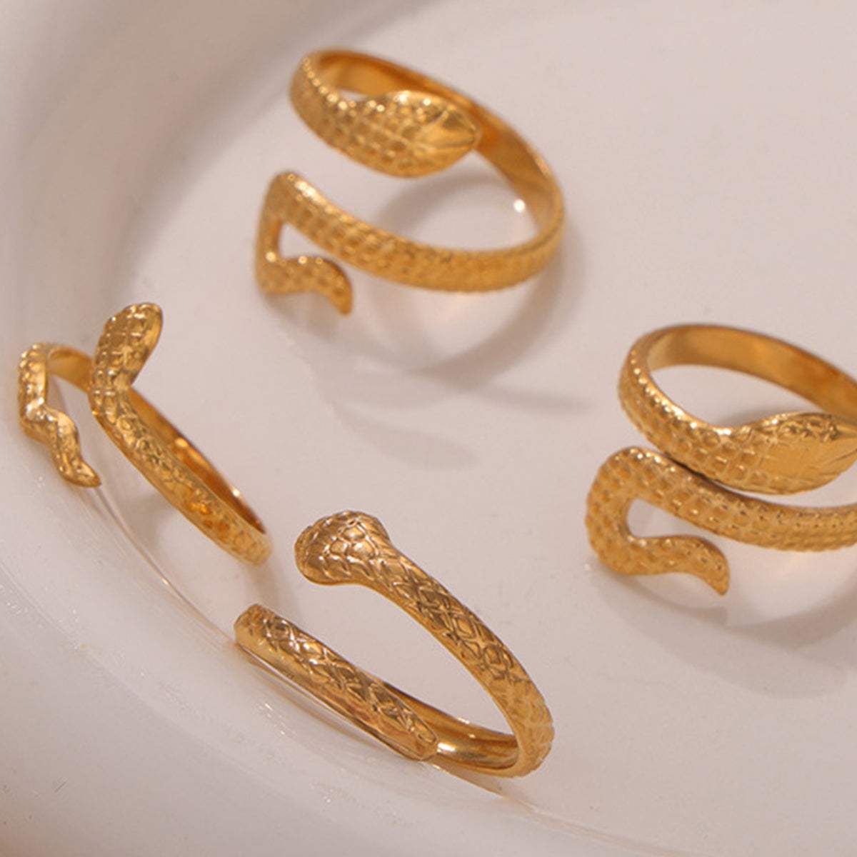 Titanium Steel Snake Shape Bypass Ring - Trendsi - Flyclothing LLC