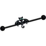 14G Black Halloween Vampire Bat Industrial Barbell 38mm - BodyCandy - Flyclothing LLC