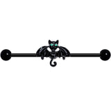 14G Black Halloween Vampire Bat Industrial Barbell 38mm - BodyCandy - Flyclothing LLC