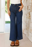 High Waist Bootcut Jeans with Pockets - Trendsi - Flyclothing LLC