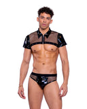 Roma Costume 6517 Vinyl & Fishnet Briefs - Roma Costume