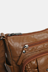 PU Leather Stud Detail Shoulder Bag
