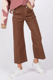 SAGE + FIG Wide Leg Cropped Pants - Trendsi