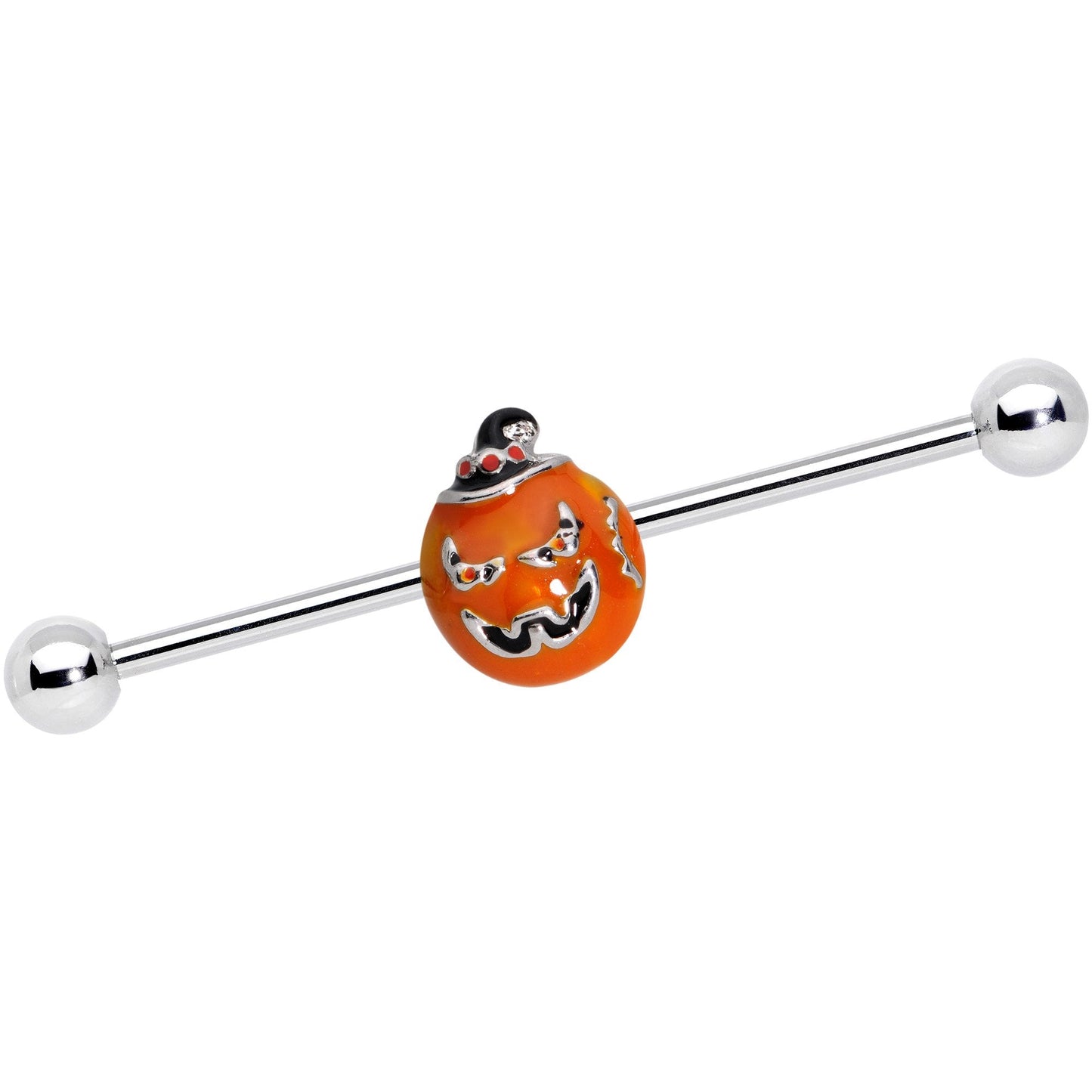 14G Sassy Halloween Jack O Lantern Industrial Barbell 38mm - BodyCandy - Flyclothing LLC