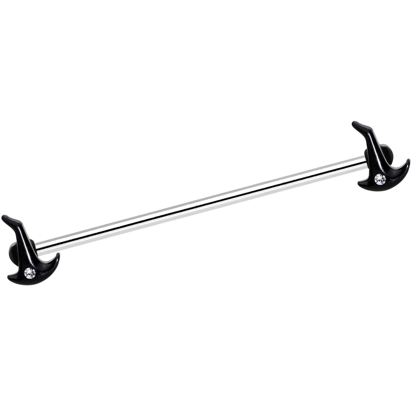 14G Clear Gem Black Halloween Witch Hat Industrial Barbell 38mm - BodyCandy - Flyclothing LLC