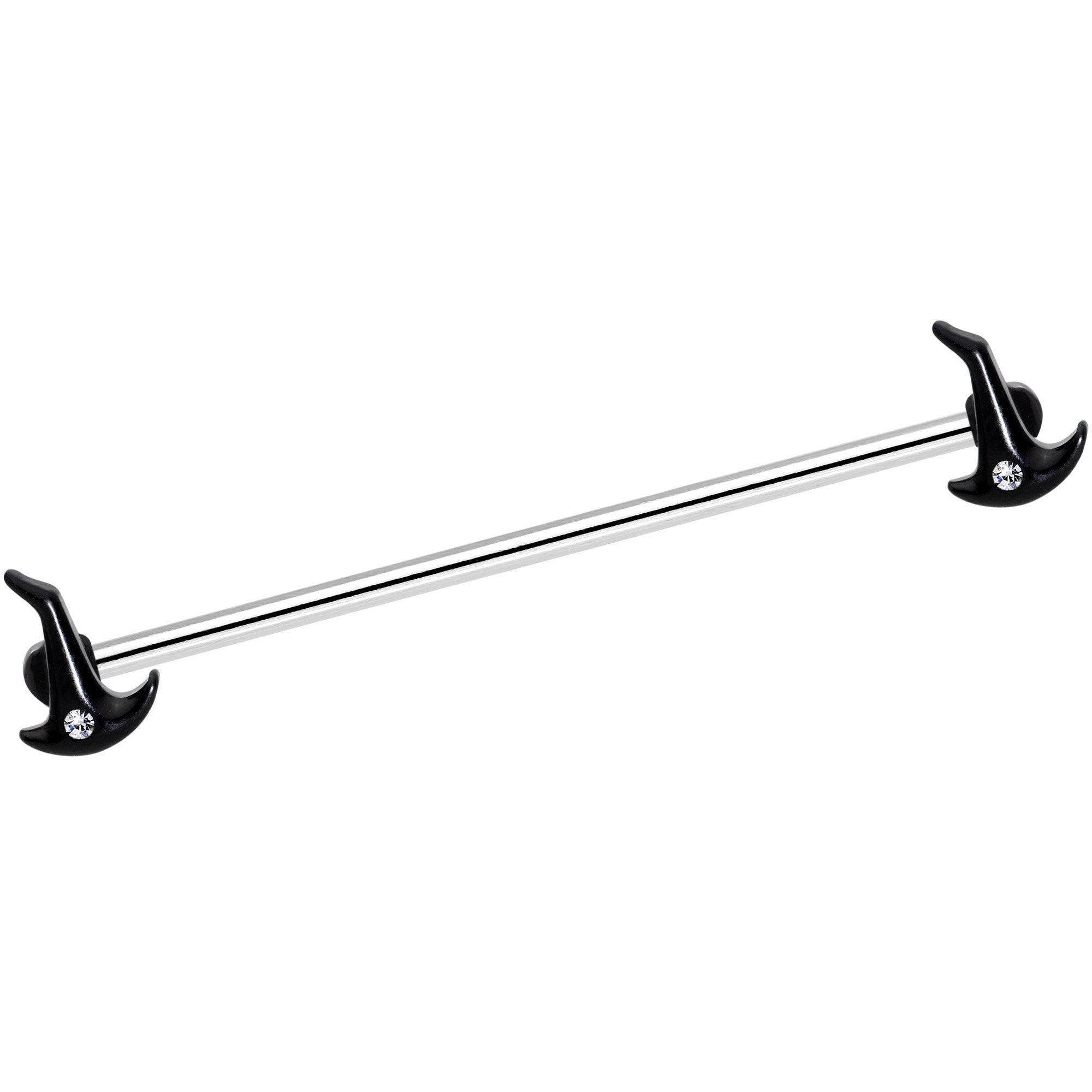 14G Clear Gem Black Halloween Witch Hat Industrial Barbell 38mm - BodyCandy - Flyclothing LLC