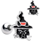 16G 1/4 Halloween Black Cat Cartilage Tragus Earring - BodyCandy - Flyclothing LLC