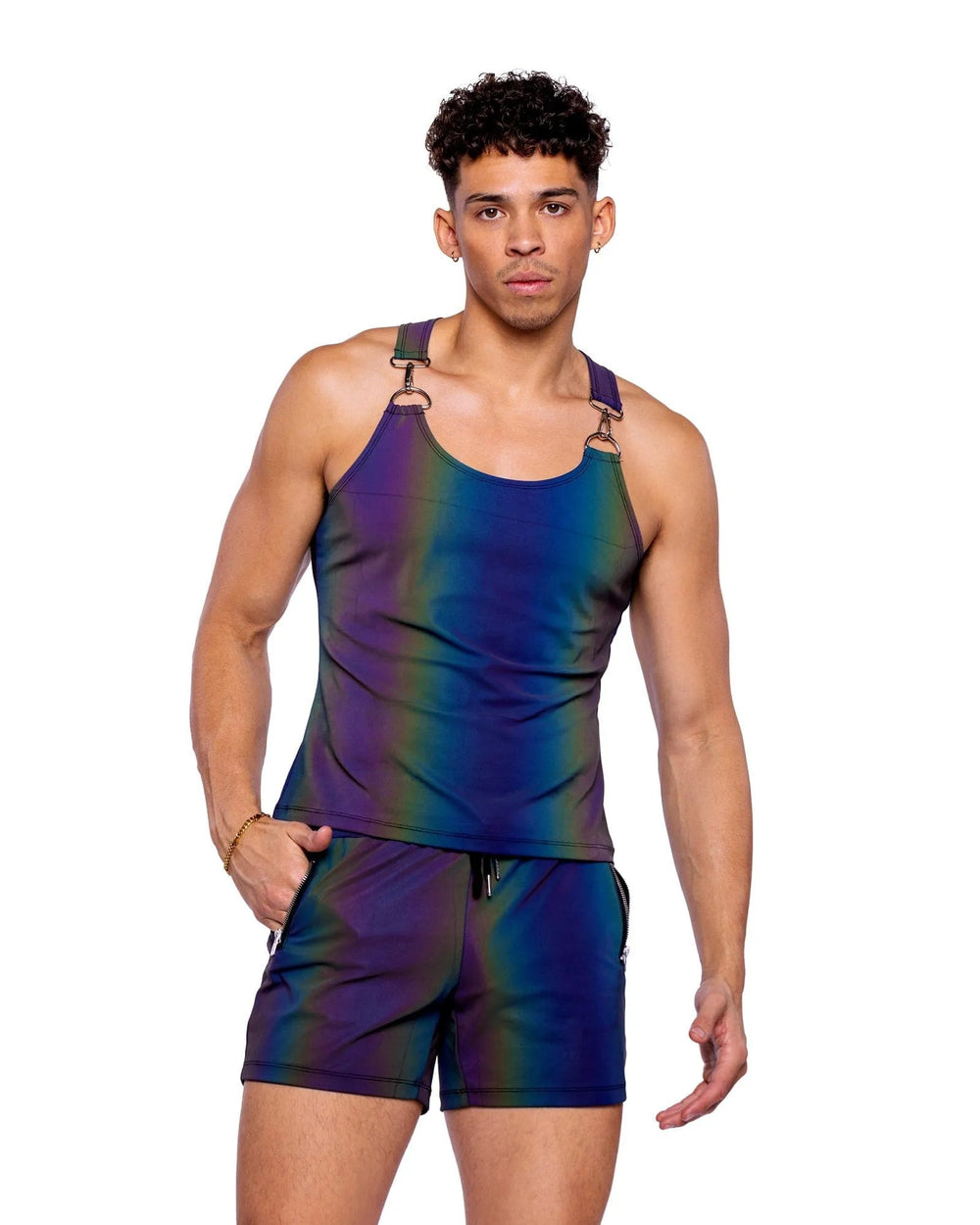 Roma Costume 6538 Reflective Shorts with Zipper Pockets - Roma Costume