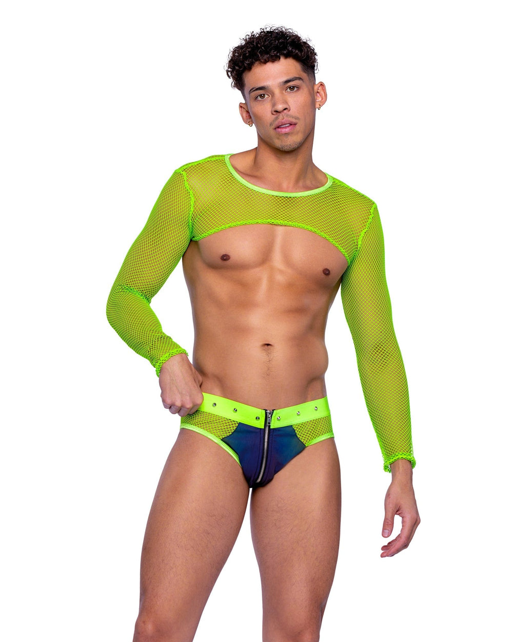 Roma Costume 6540 Reflective & Fishnet Briefs - Roma Costume