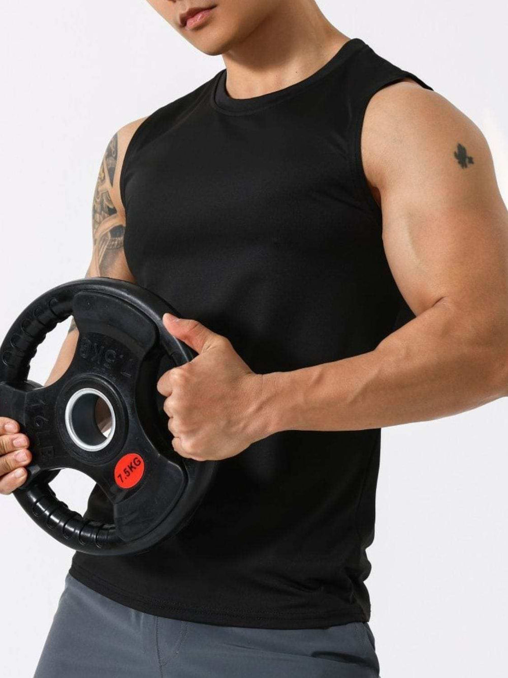 Men's Plus Size Round Neck Active Tank - Trendsi - Flyclothing LLC