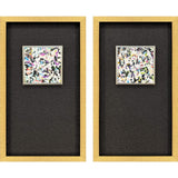 Set Of Two Multi Color Modern Abstract Gold Framed Wall Art - Homeroots - Flyclothing LLC