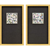 Set Of Two Multi Color Modern Abstract Gold Framed Wall Art - Homeroots - Flyclothing LLC