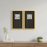 Set Of Two Multi Color Modern Abstract Gold Framed Wall Art - Homeroots - Flyclothing LLC