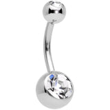 Clear Gem Holiday Season Winter Snowflake Belly Ring Set of 4 - BodyCandy - Flyclothing LLC