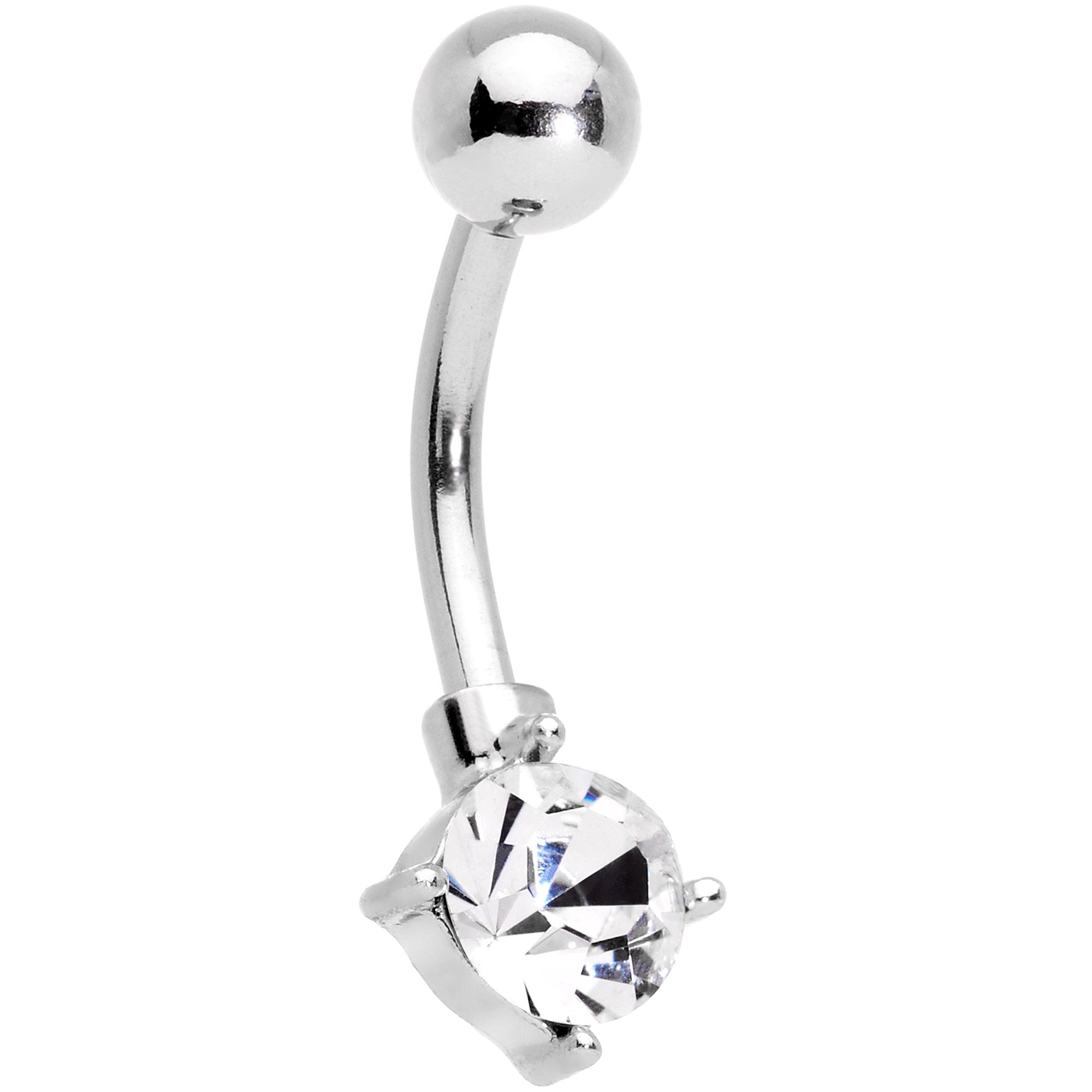 Clear Gem Holiday Season Winter Snowflake Belly Ring Set of 4 - BodyCandy - Flyclothing LLC