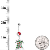 Red Gem Christmas Season Holiday Bell Dangle Belly Ring - BodyCandy - Flyclothing LLC