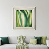 Modern Abstract Green Leaves Silver Framed Wall Art - Homeroots - Flyclothing LLC