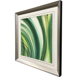 Modern Abstract Green Curvy Leaves Silver Framed Wall Art - Homeroots - Flyclothing LLC