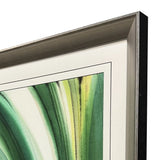 Modern Abstract Green Curvy Leaves Silver Framed Wall Art - Homeroots - Flyclothing LLC