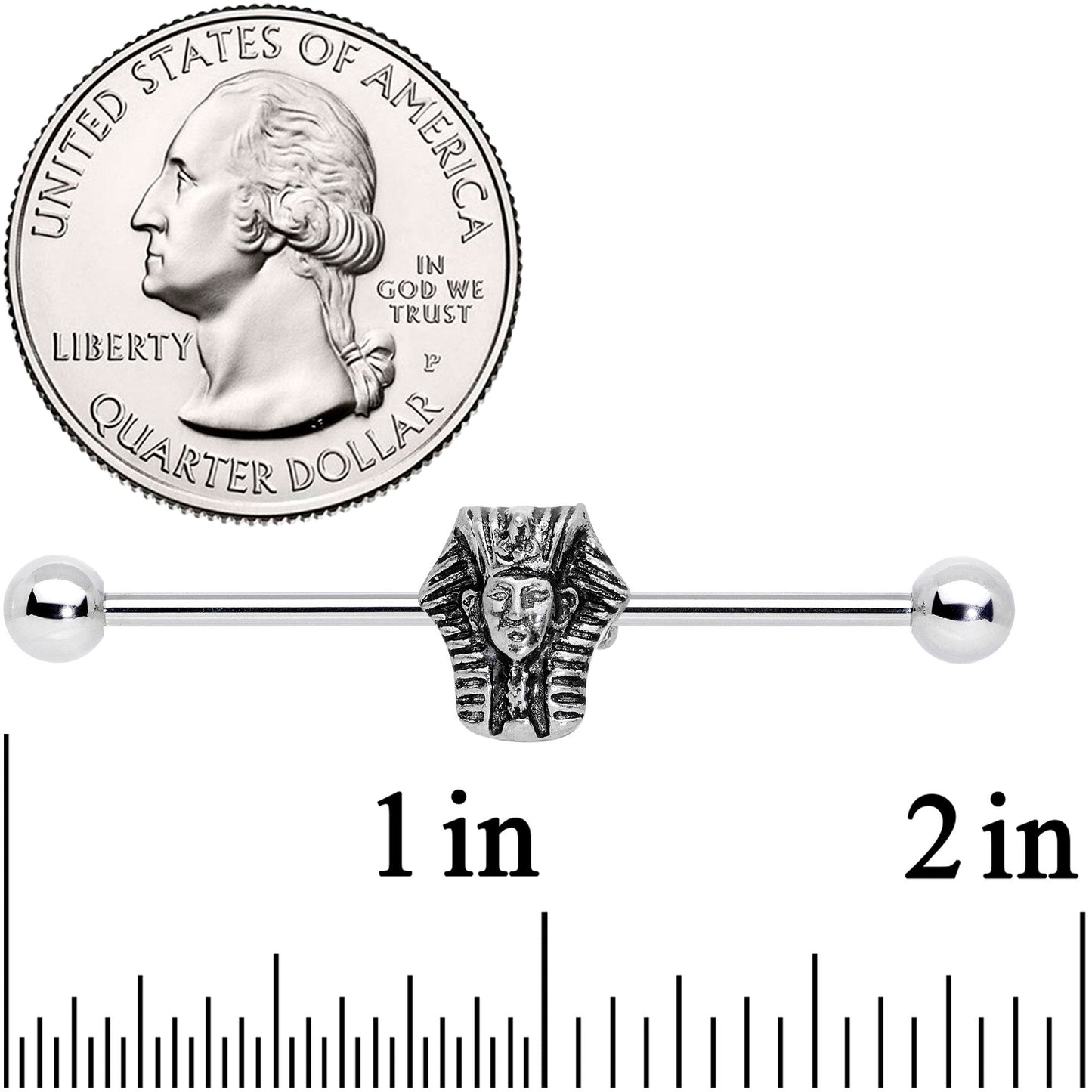 14G Moveable Mighty Pharaoh Industrial Barbell 38mm - BodyCandy - Flyclothing LLC