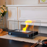 14" Black And Silver Metal BioEthanol Portable Firepit - HomeRoots - Flyclothing LLC