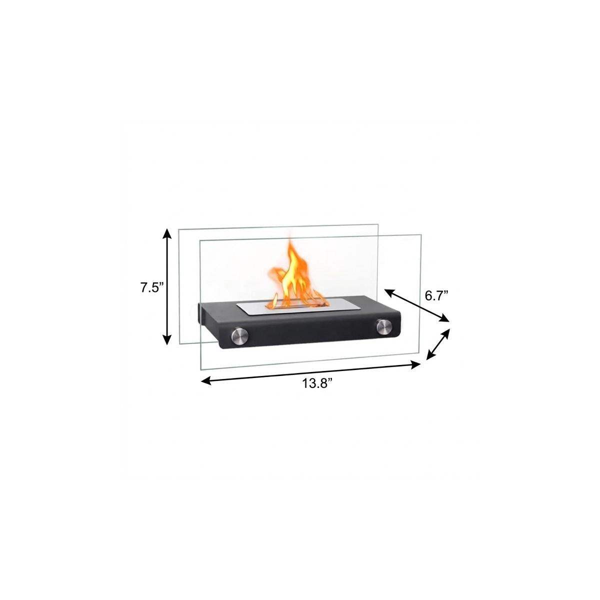 14" Black And Silver Metal BioEthanol Portable Firepit - HomeRoots - Flyclothing LLC