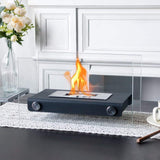 14" Black And Silver Metal BioEthanol Portable Firepit - HomeRoots - Flyclothing LLC