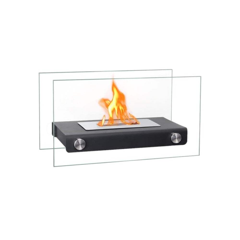 14" Black And Silver Metal BioEthanol Portable Firepit - HomeRoots - Flyclothing LLC