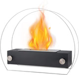 14" Black And Silver Metal BioEthanol Round Portable Firepit - HomeRoots - Flyclothing LLC