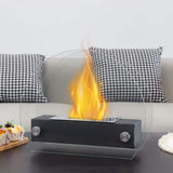 14" Black And Silver Metal BioEthanol Round Portable Firepit - HomeRoots - Flyclothing LLC