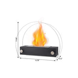 14" Black And Silver Metal BioEthanol Round Portable Firepit - HomeRoots - Flyclothing LLC
