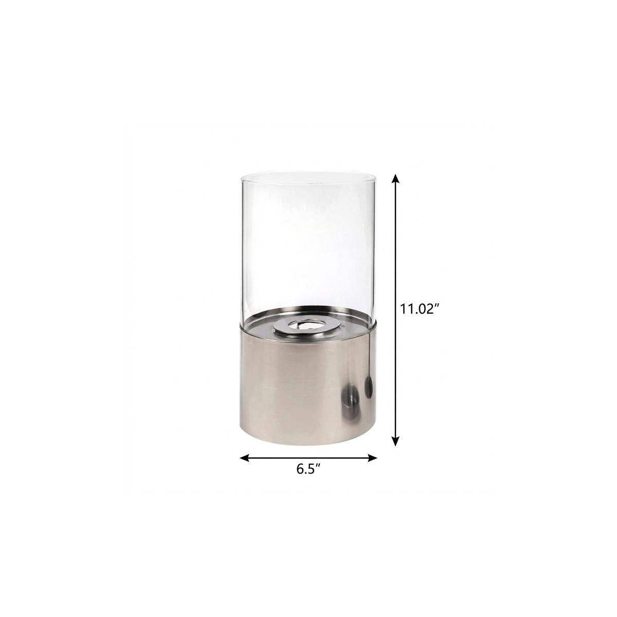 11" Silver Stainless Steel BioEthanol Portable Firepit - HomeRoots - Flyclothing LLC