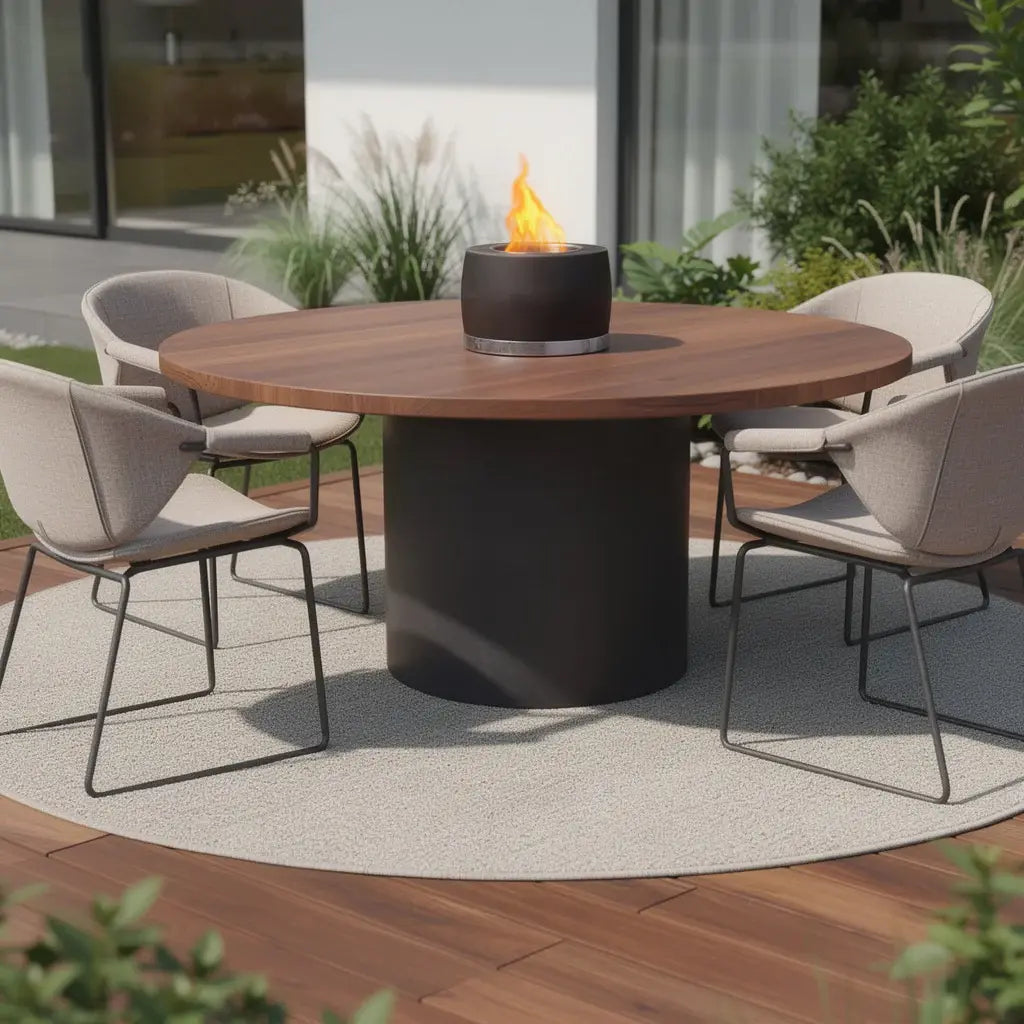 5" Black And White Bioethanol Portable Tabletop Firepit - Homeroots - Flyclothing LLC