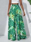 Printed High Waist Wide Leg Pants - Trendsi