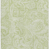 3' X 5' Artichoke Green And Ivory Paisley Washable Area Rug With UV Protection - HomeRoots - Flyclothing LLC